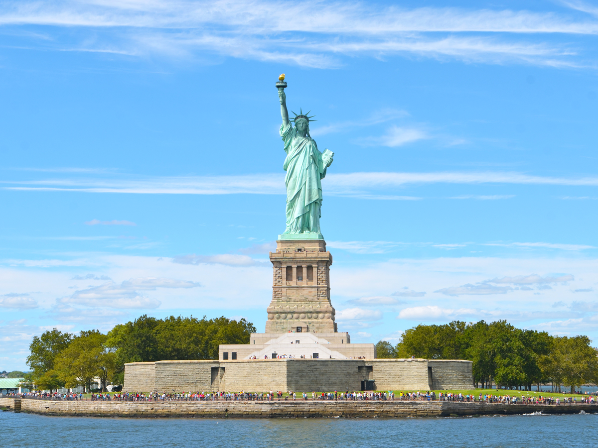 Statue of Liberty on Liberty Island in New York Harbor