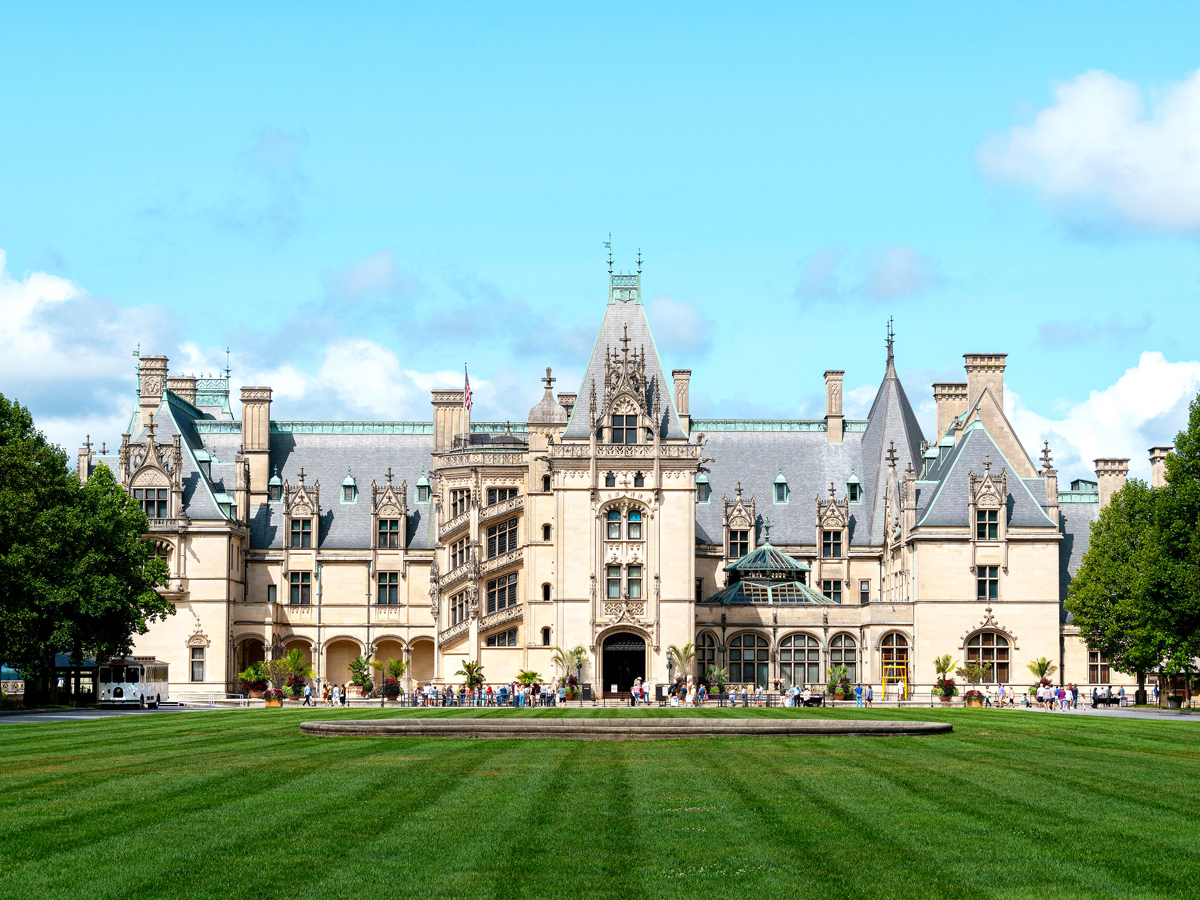 Exterior and grounds of the Biltmore Estate in Asheville, North Carolina