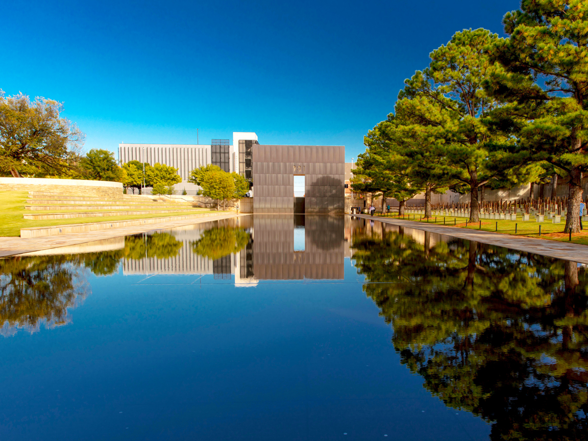 Reflecting pool at the Oklahoma City National Memorial & Museum