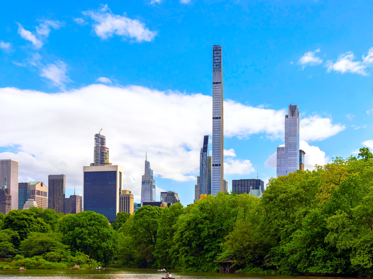 Steinway Tower seen across Central Park in New York City