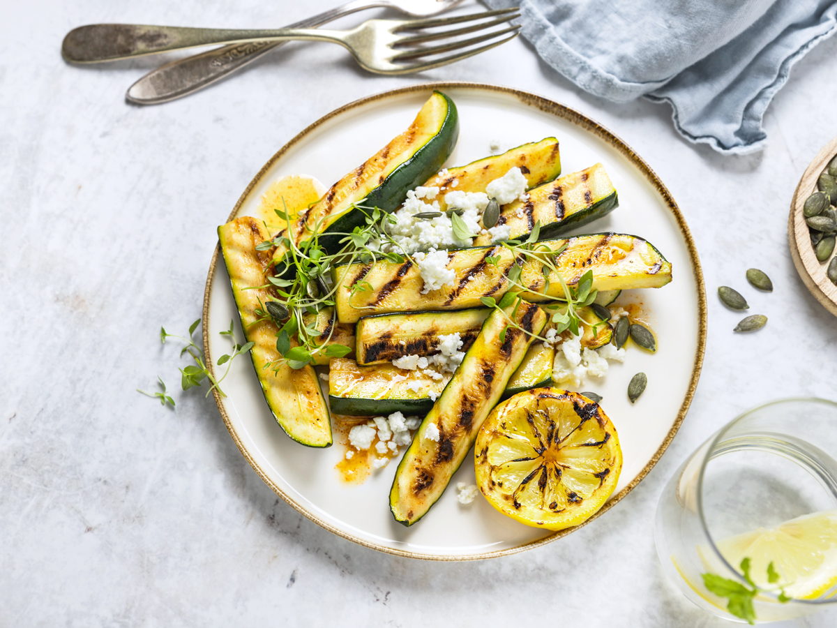 Zucchini salad on plate