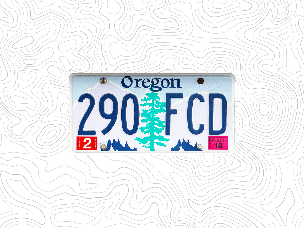 Oregon license plate