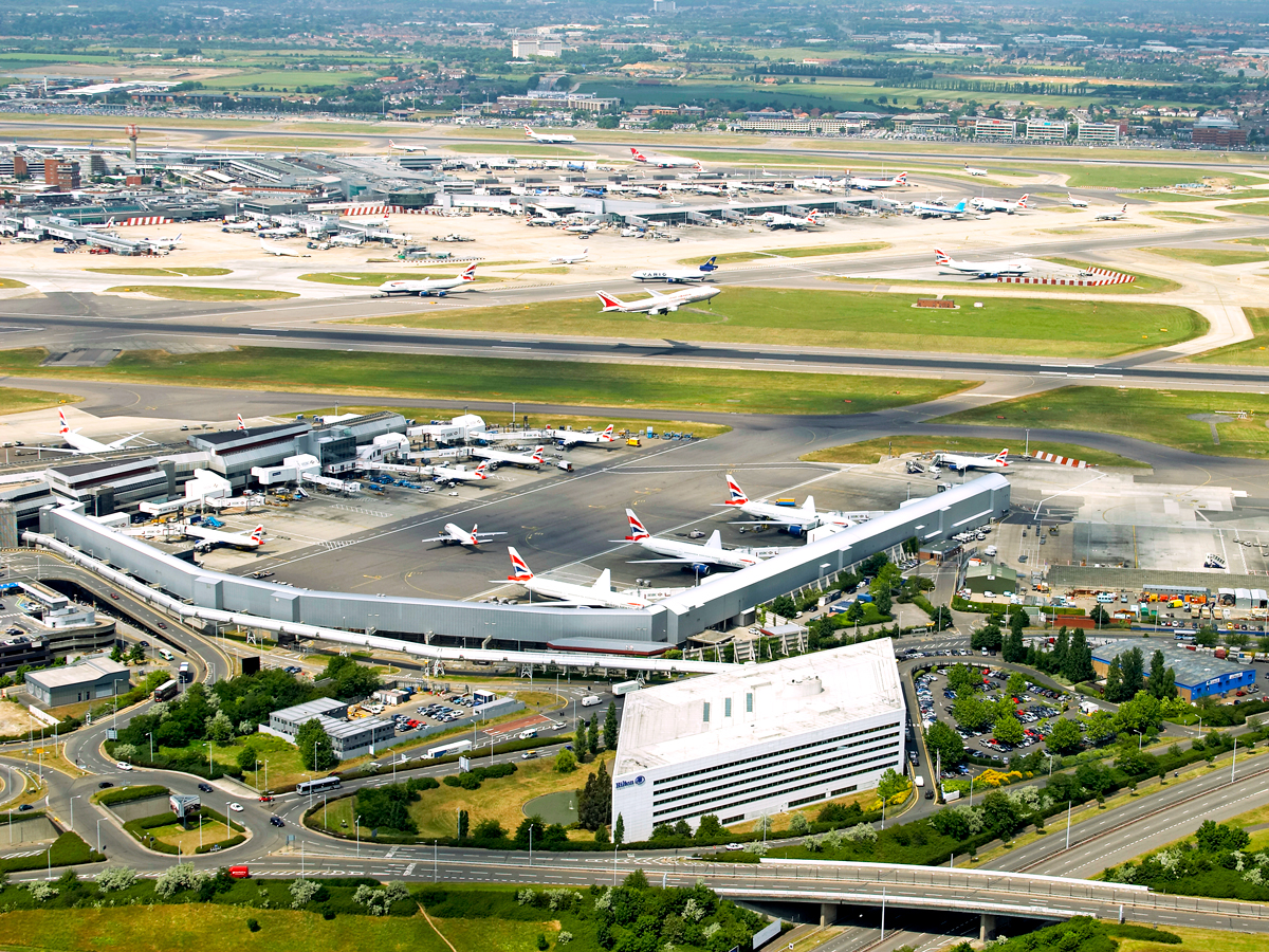 Aerial view of London Heathrow Airport