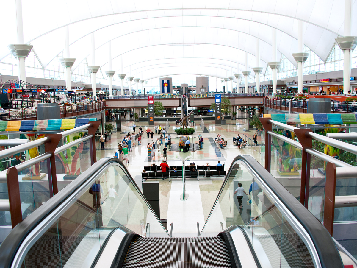 Interior of terminal building at Denver International Airport