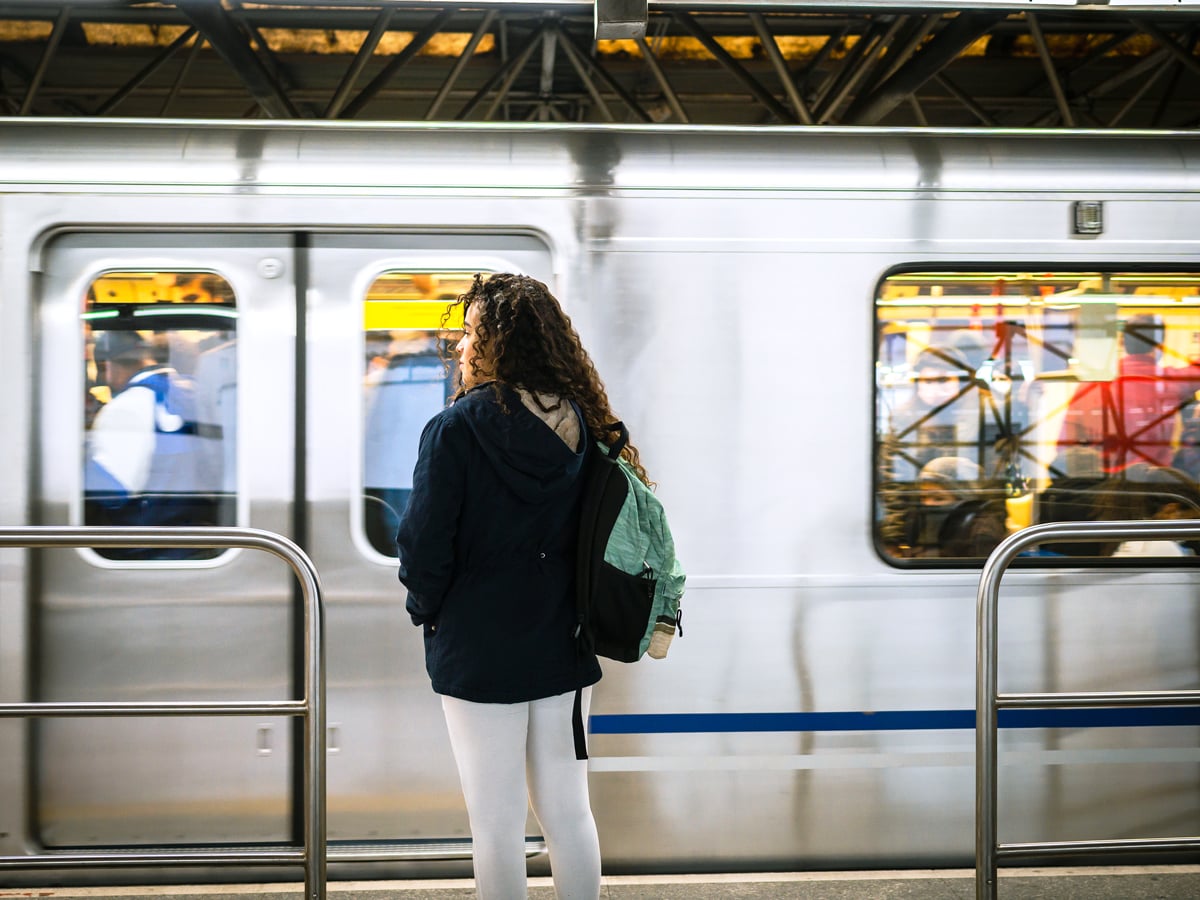 Person waiting for subway