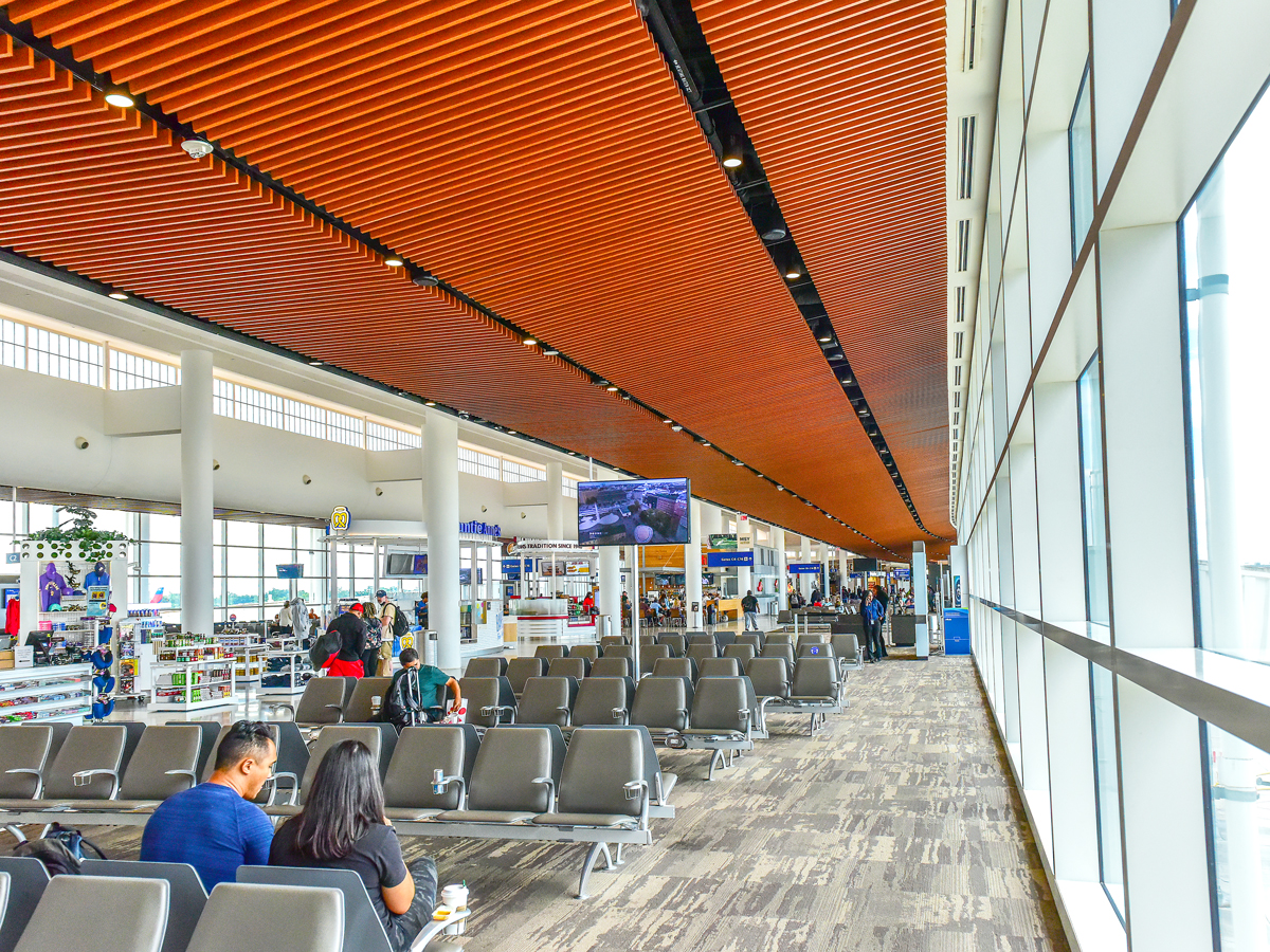 Passenger waiting area at Louis Armstrong International Airport in New Orleans, Louisiana