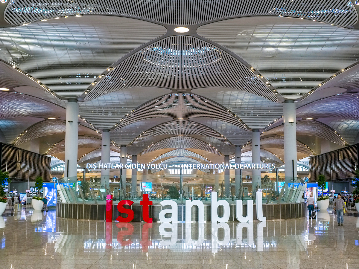 Interior of terminal at Istanbul Airport