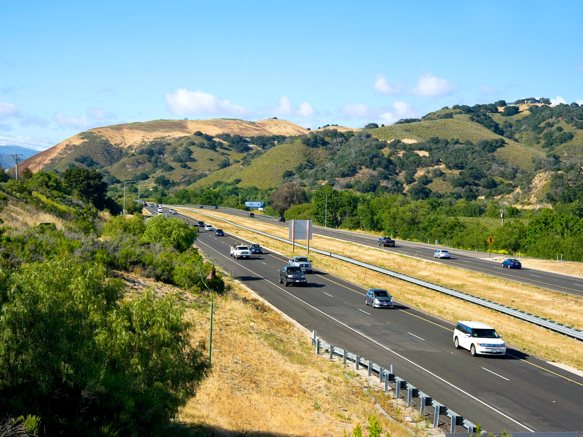 View of the 101 Freeway near San Luis Obispo, California