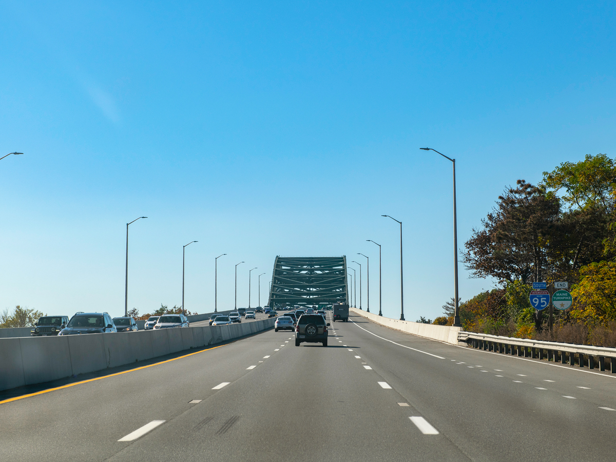 Cars on the Piscataqua River Bridge in Maine