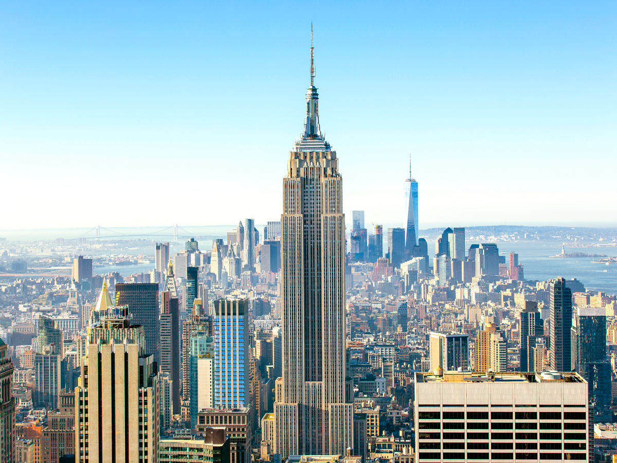 Empire State Building with Manhattan skyline in background