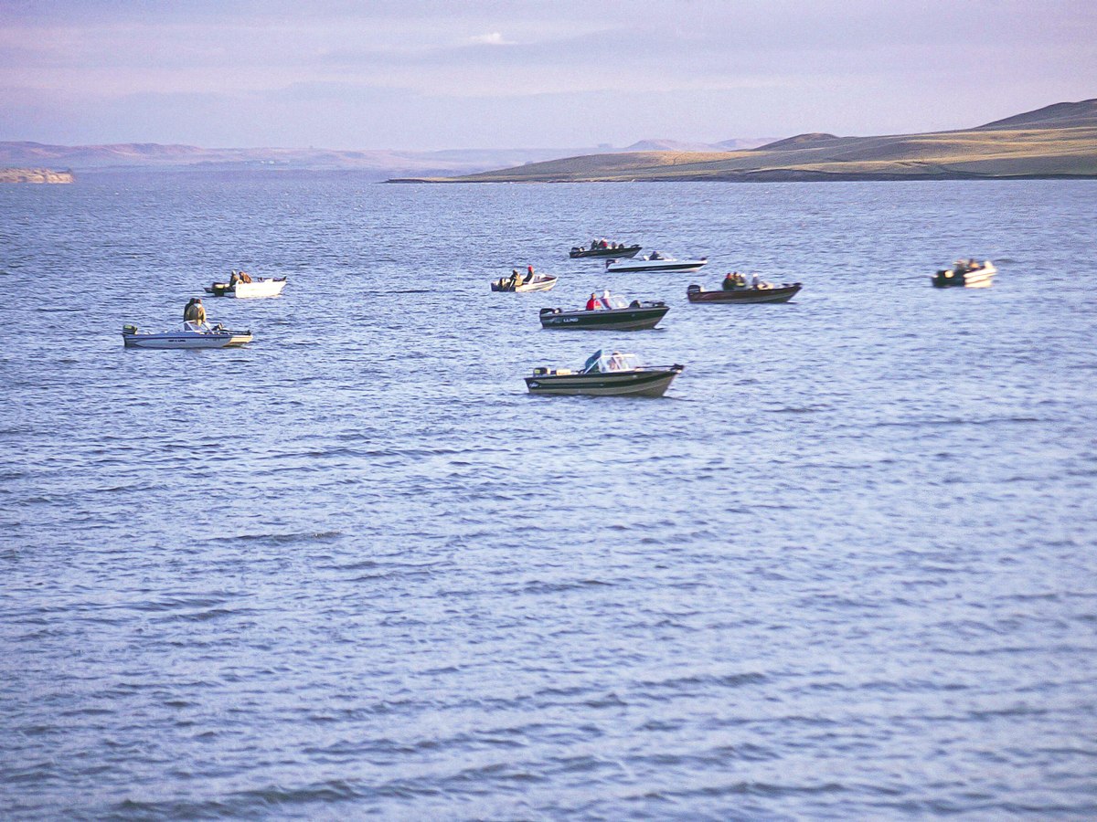 Boats on Lake Oahe