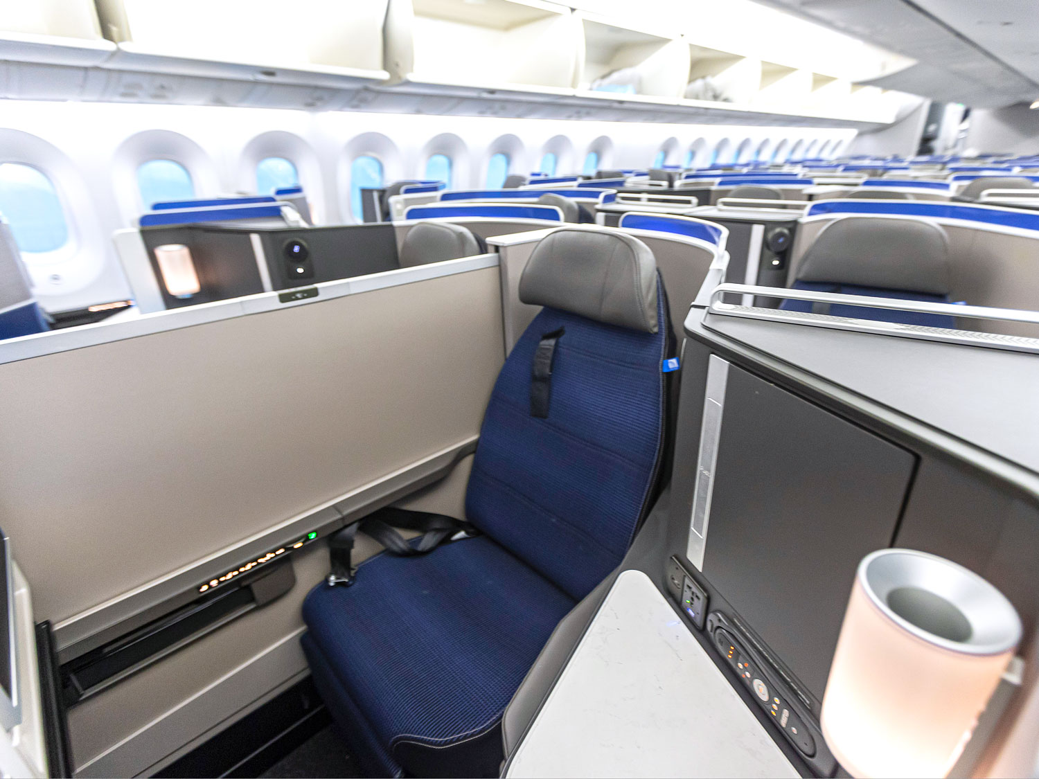 Business-class seat on aircraft