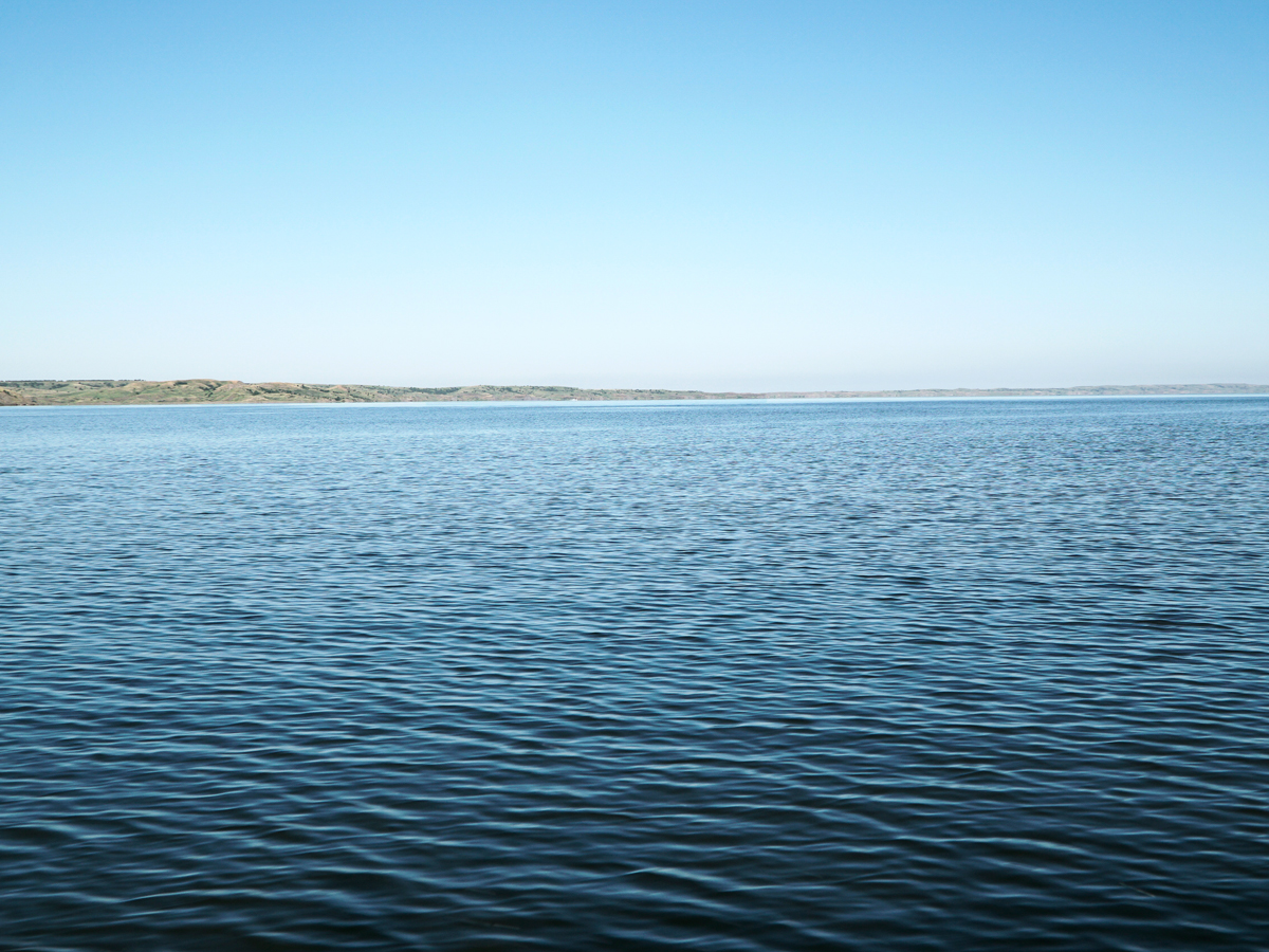 Calm waters of Lake Oahe in North and South Dakota