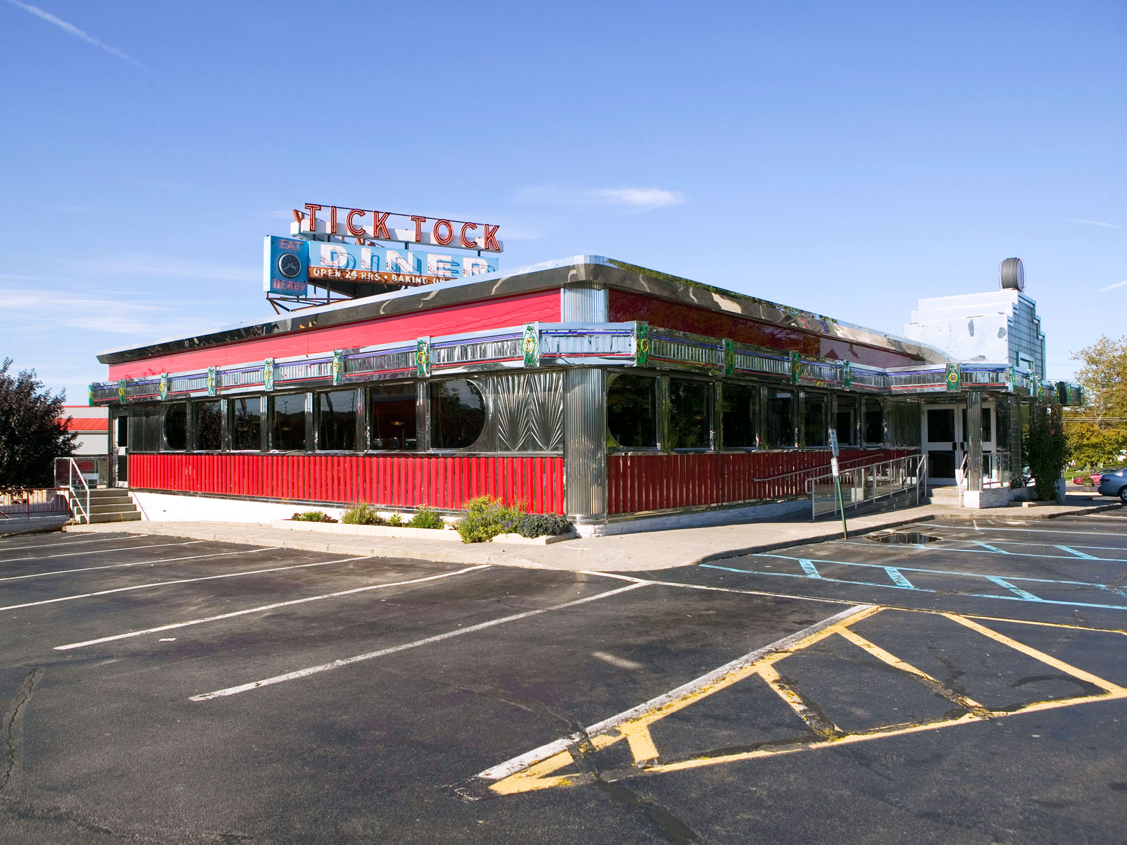 Exterior of Tick Tock Diner in Clifton, New Jersey