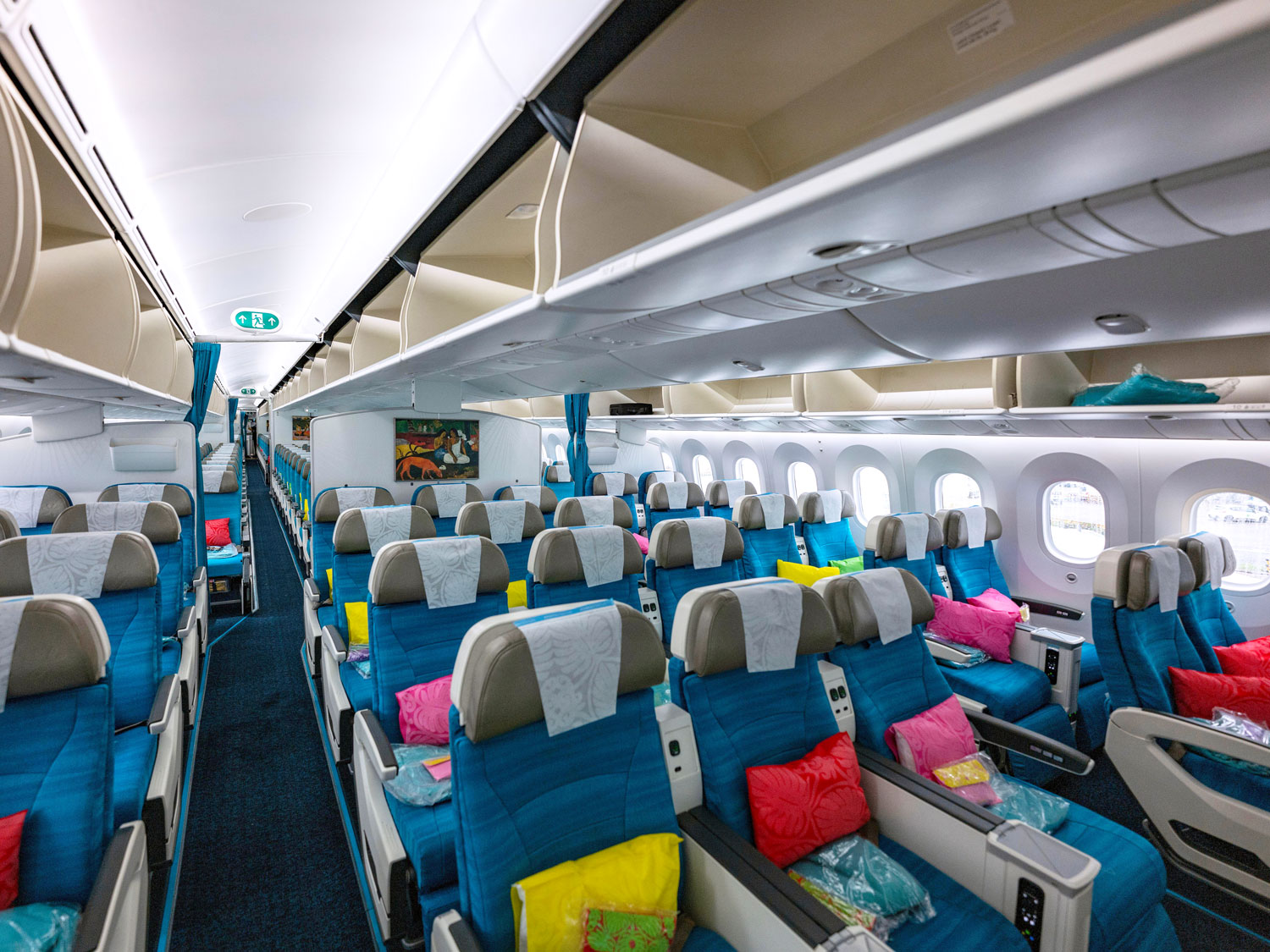 Premium economy cabin on aircraft