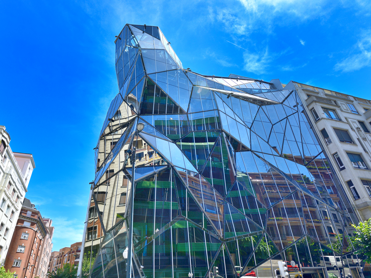 Facade of the Basque Health Department Headquarters in Bilbao, Spain
