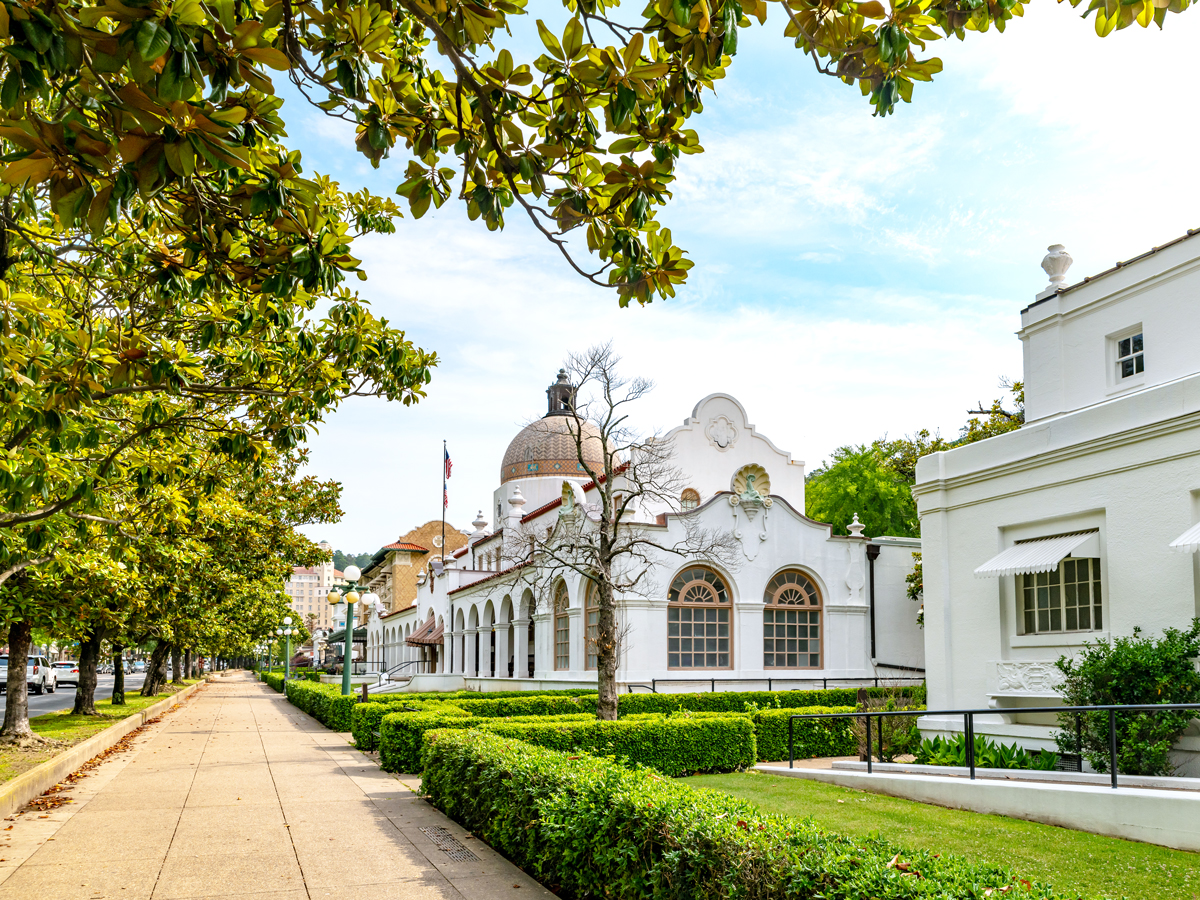 Historic bathhouses in Hot Springs, Arkansas