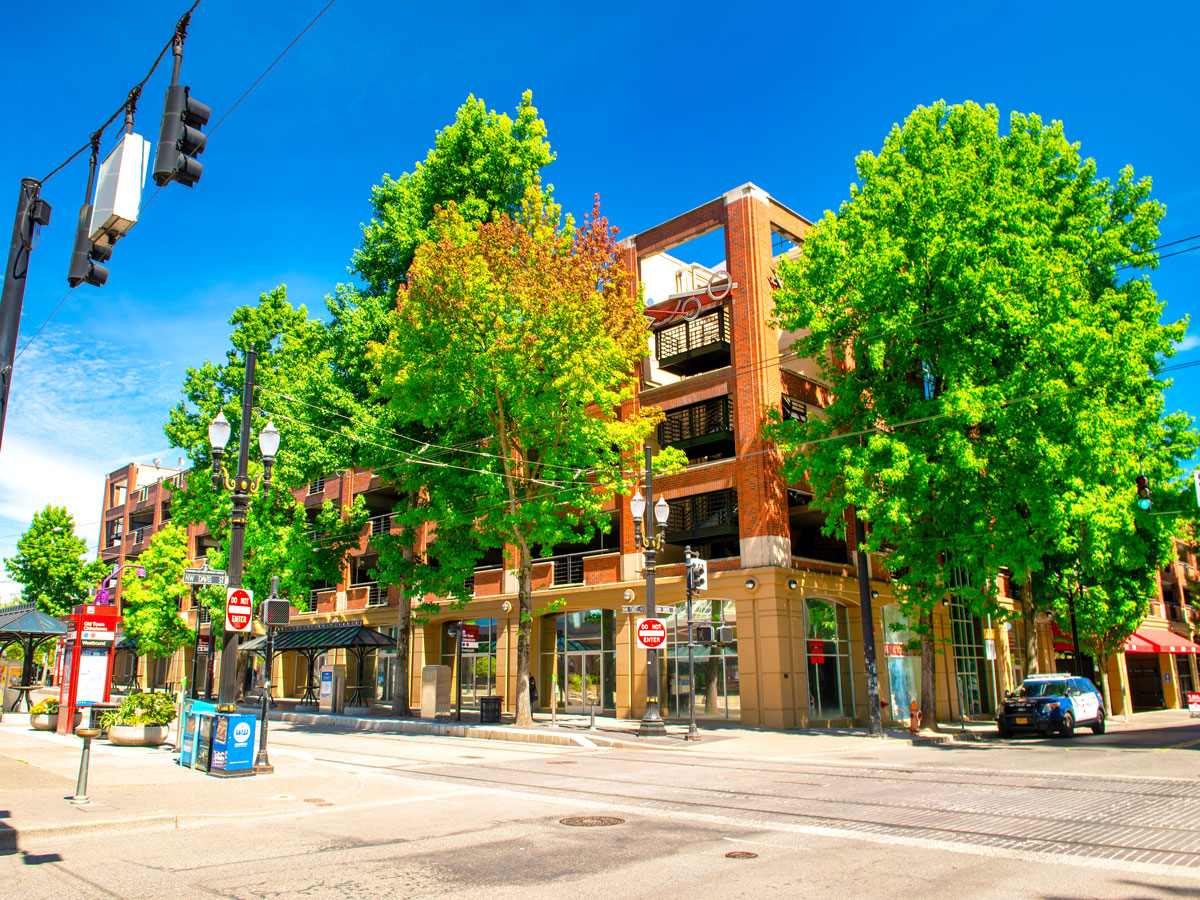 Street corner in downtown Portland, Oregon