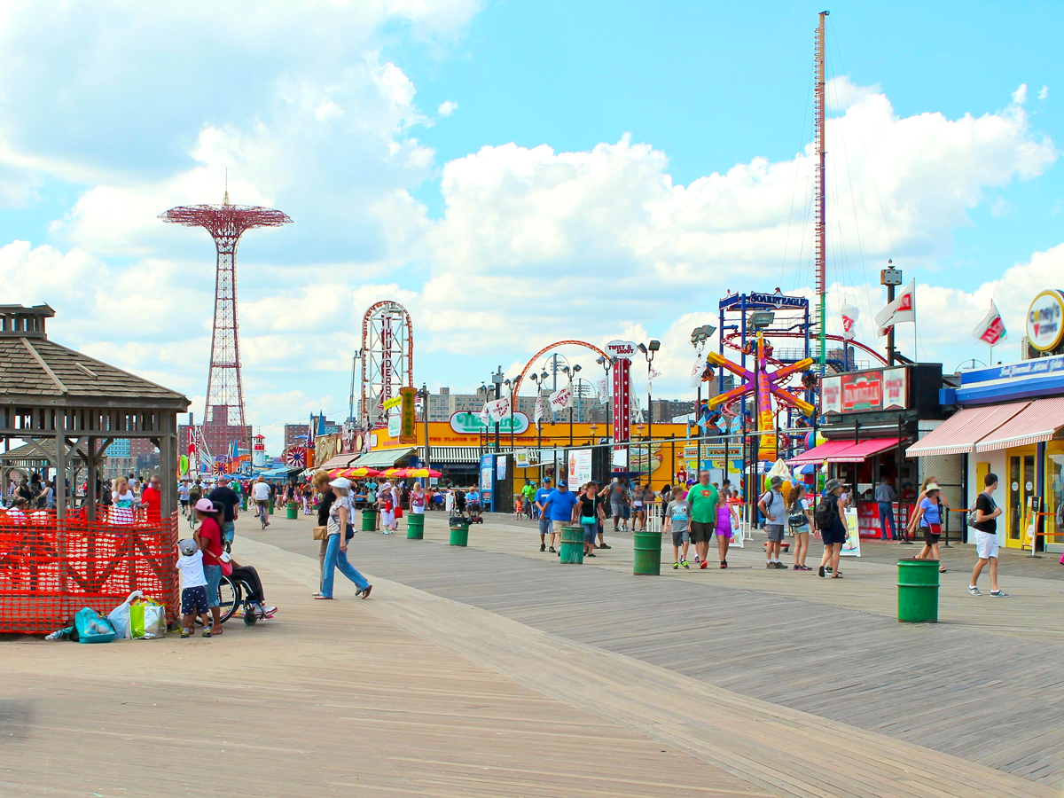 Coney Island Boardwalk in Brooklyn, New York