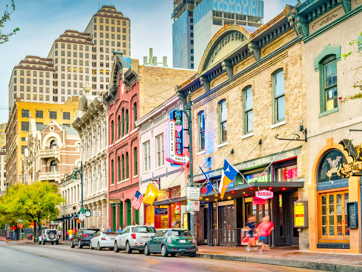 Entertainment district in Austin, Texas