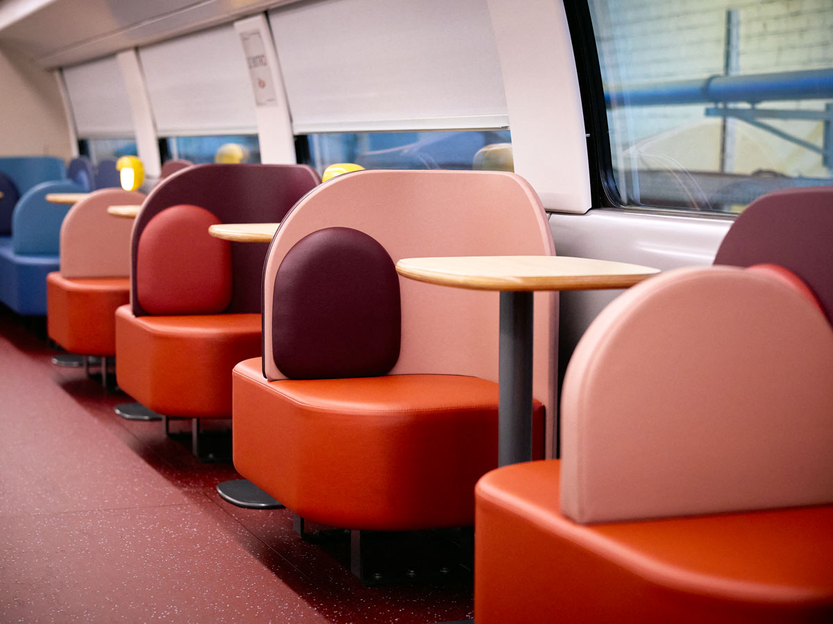 Bistro car of the remodeled French TGV trains