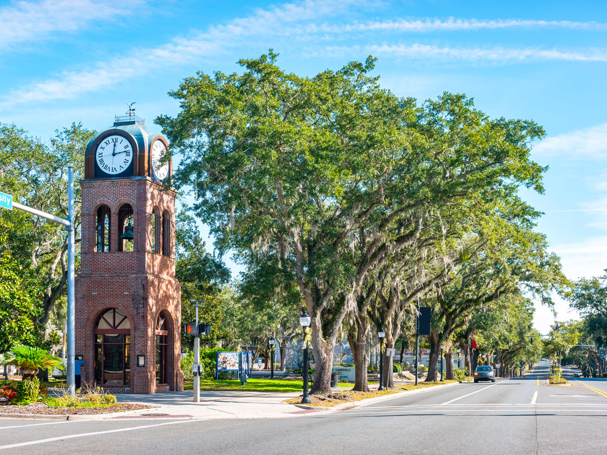 Street corner in Gainesville, Florida