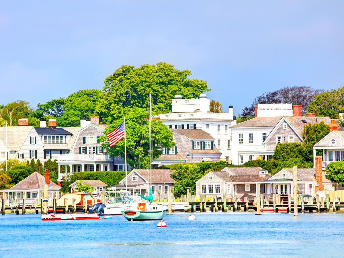 Waterfront homes in Martha's Vineyard, Massachusetts