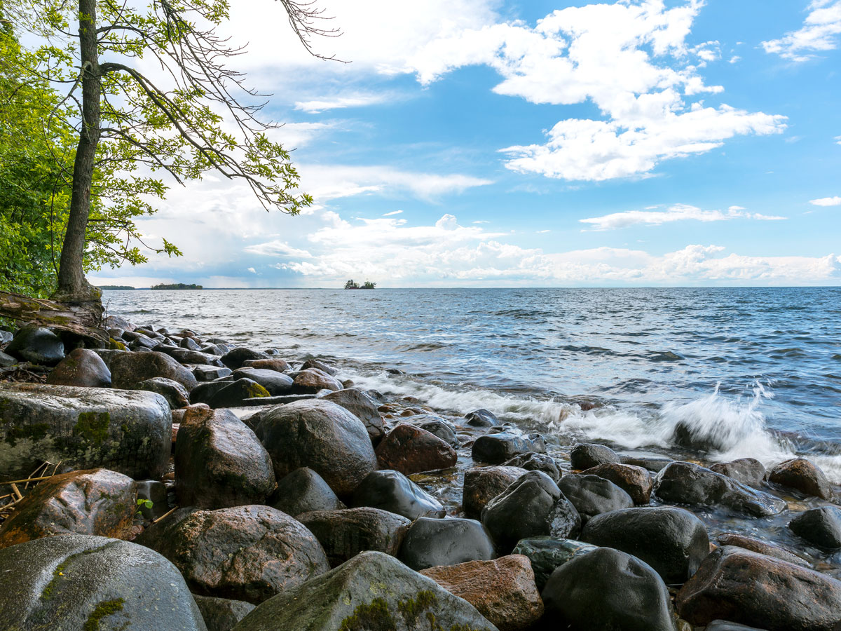 Rocky shores of Minnesota's Mille Lacs Lake