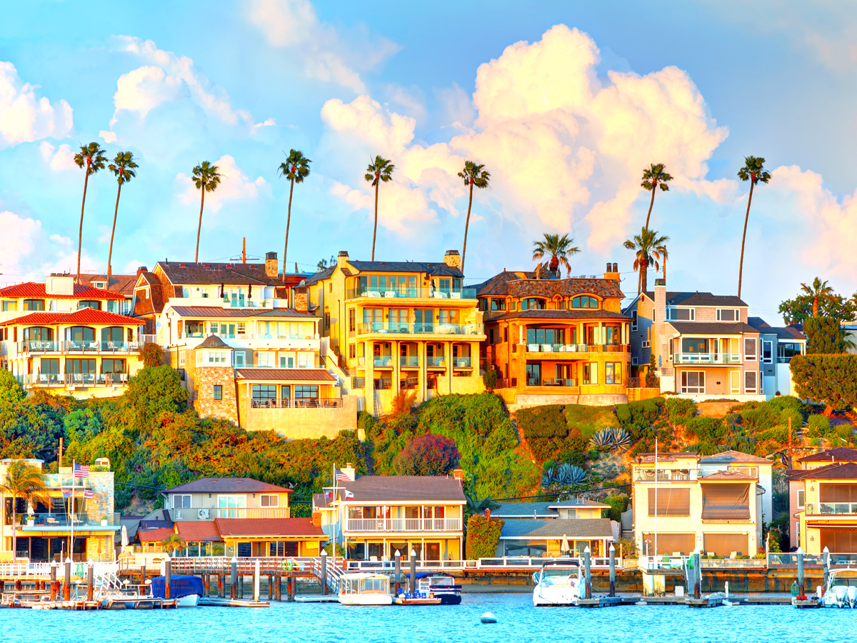 Waterfront homes in Newport Beach, California