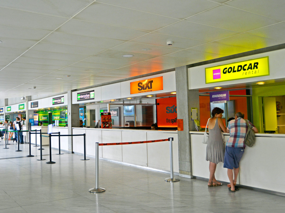 Rental car counters at airport