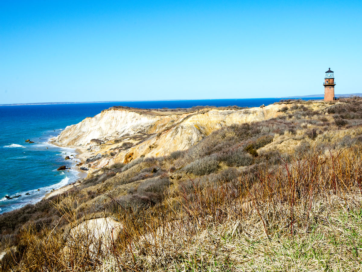Sandy coastal bluffs of Martha's Vineyard, Massachusetts
