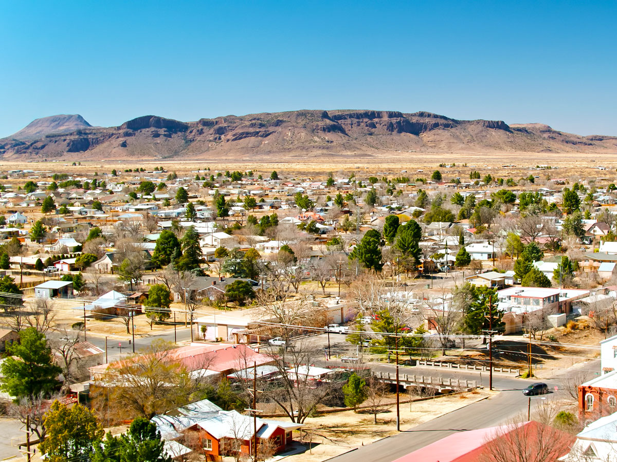 Houses and businesses in Alpine, Texas