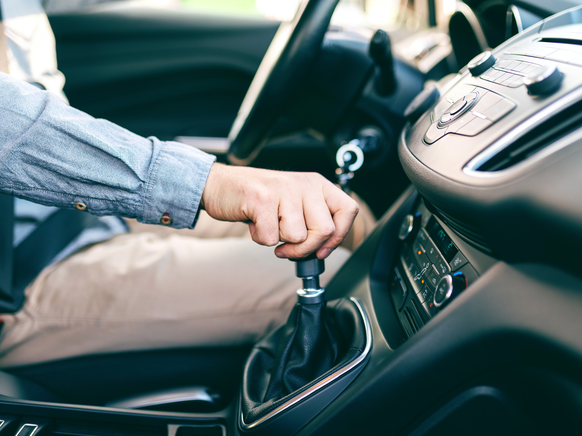 Driver using stick shift