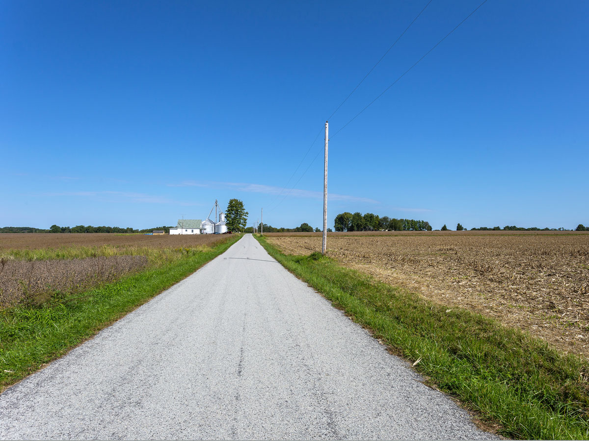 Farm road in Indiana