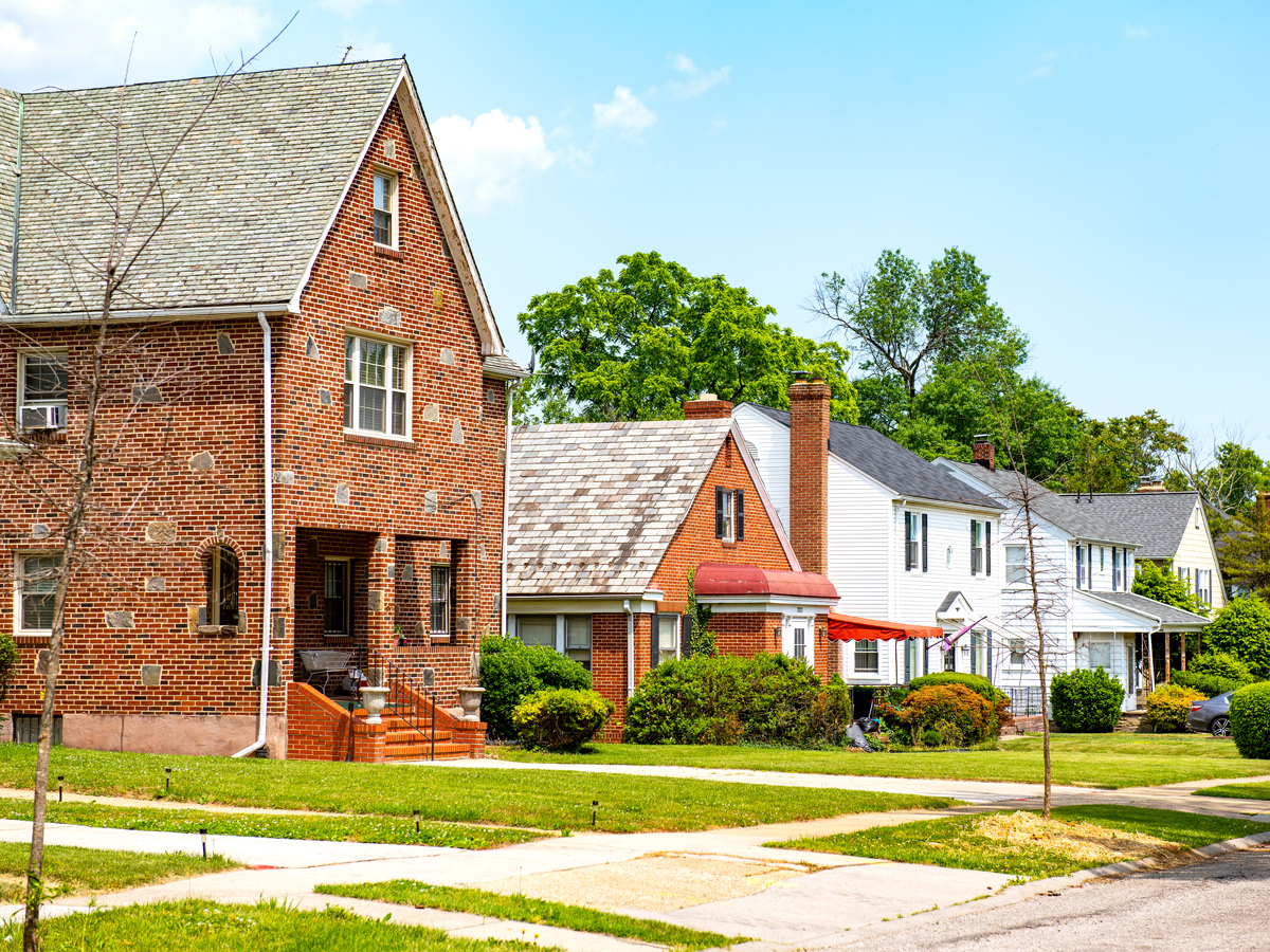 Residential neighborhood in Forest Park, Maryland