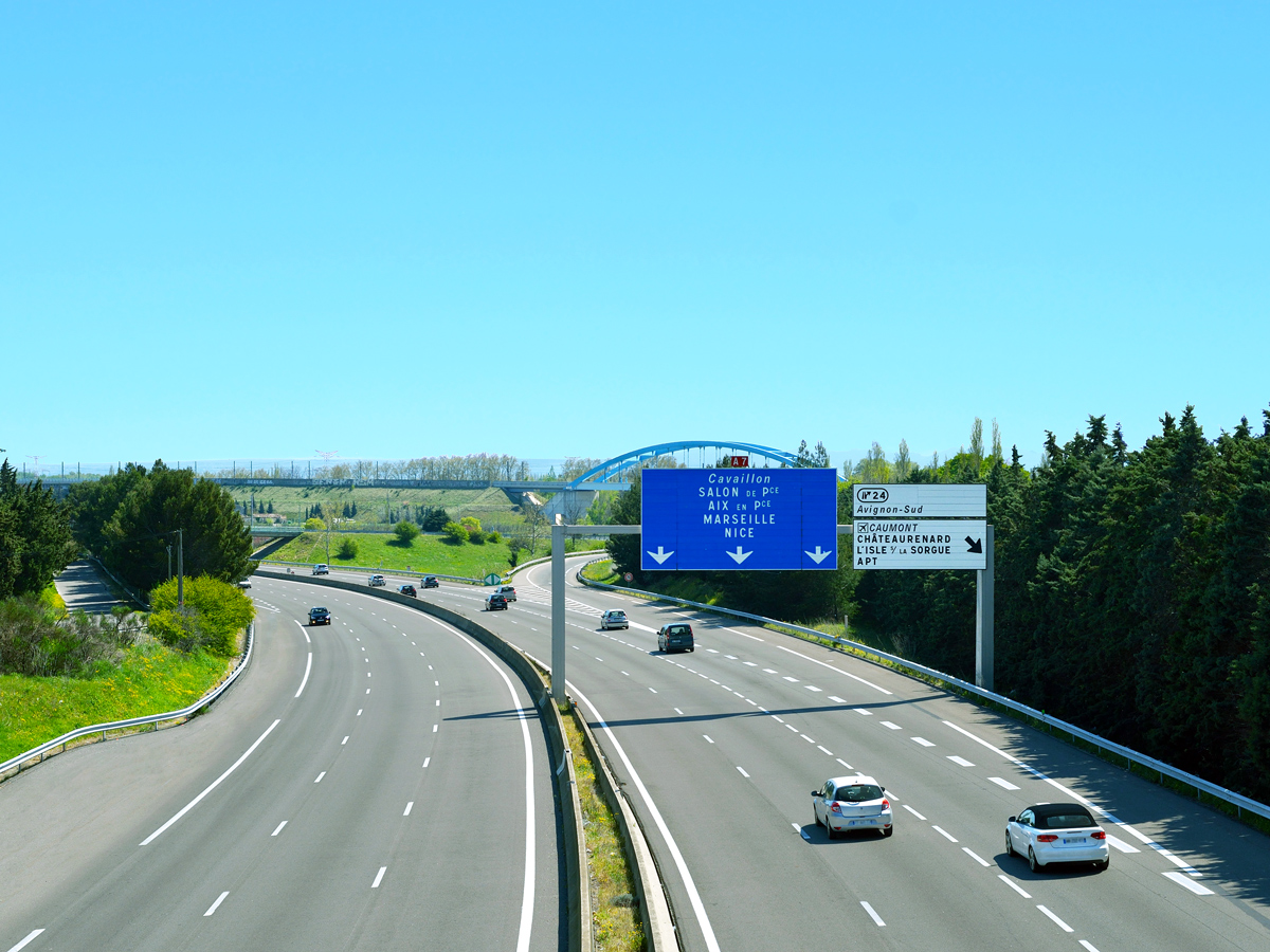 Cars driving on highway in France