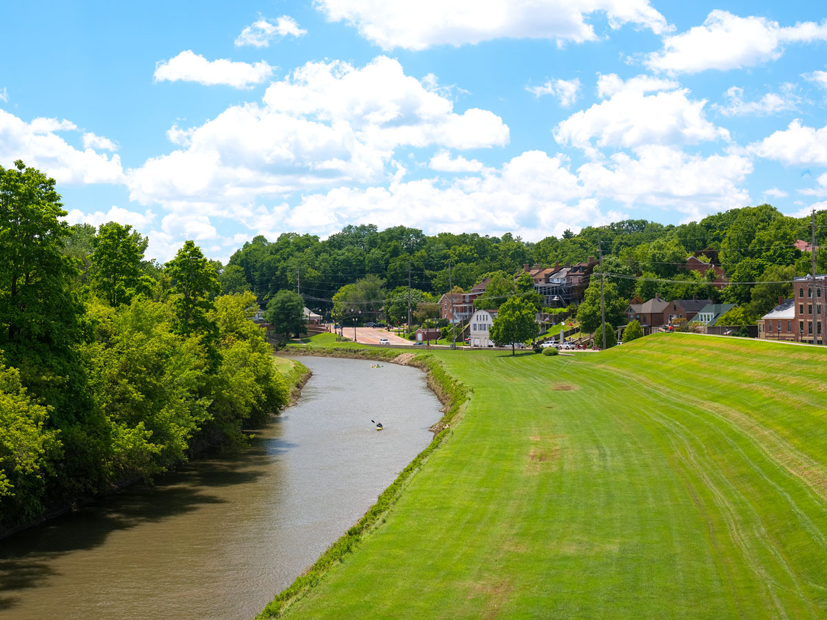 River flowing through Galena, Illinois