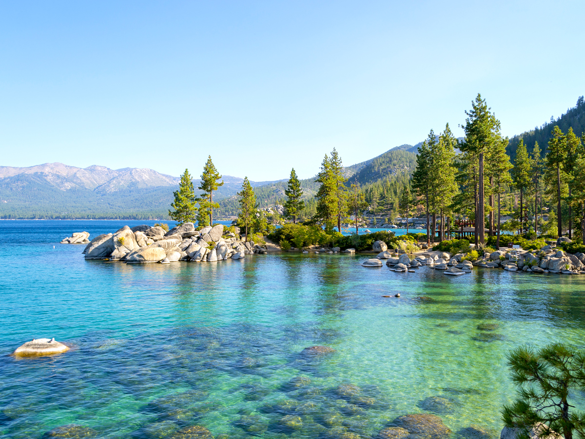 Clear waters of Lake Tahoe, California