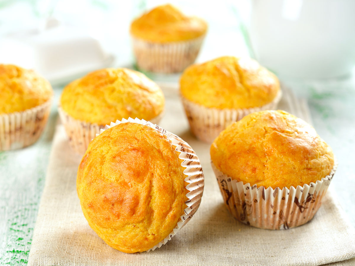 Corn muffins on napkin