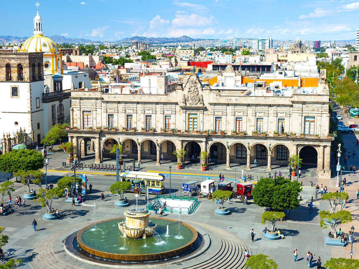 Aerial view of Guadalajara Plaza, Mexico