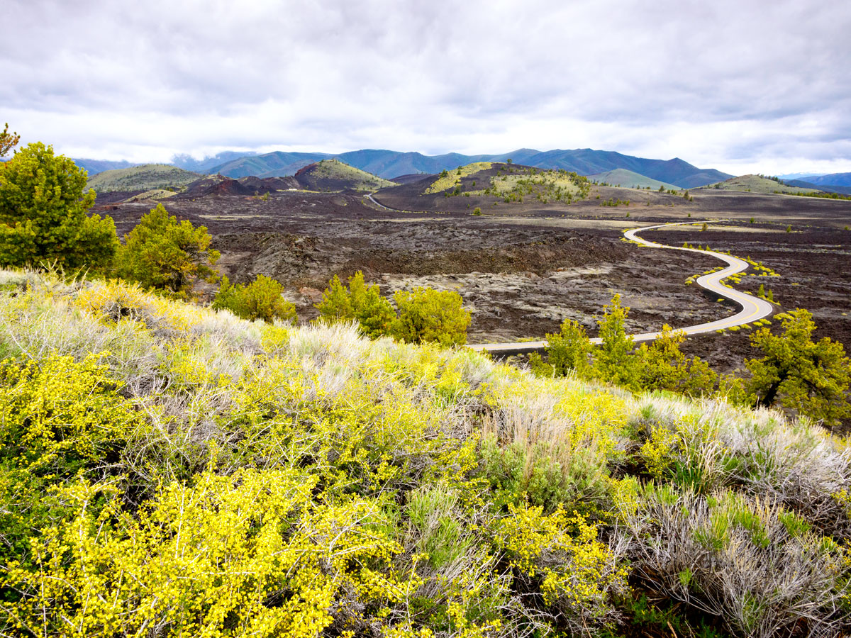 Lunar-like landscape of Craters of the Moon National Monument in Idaho