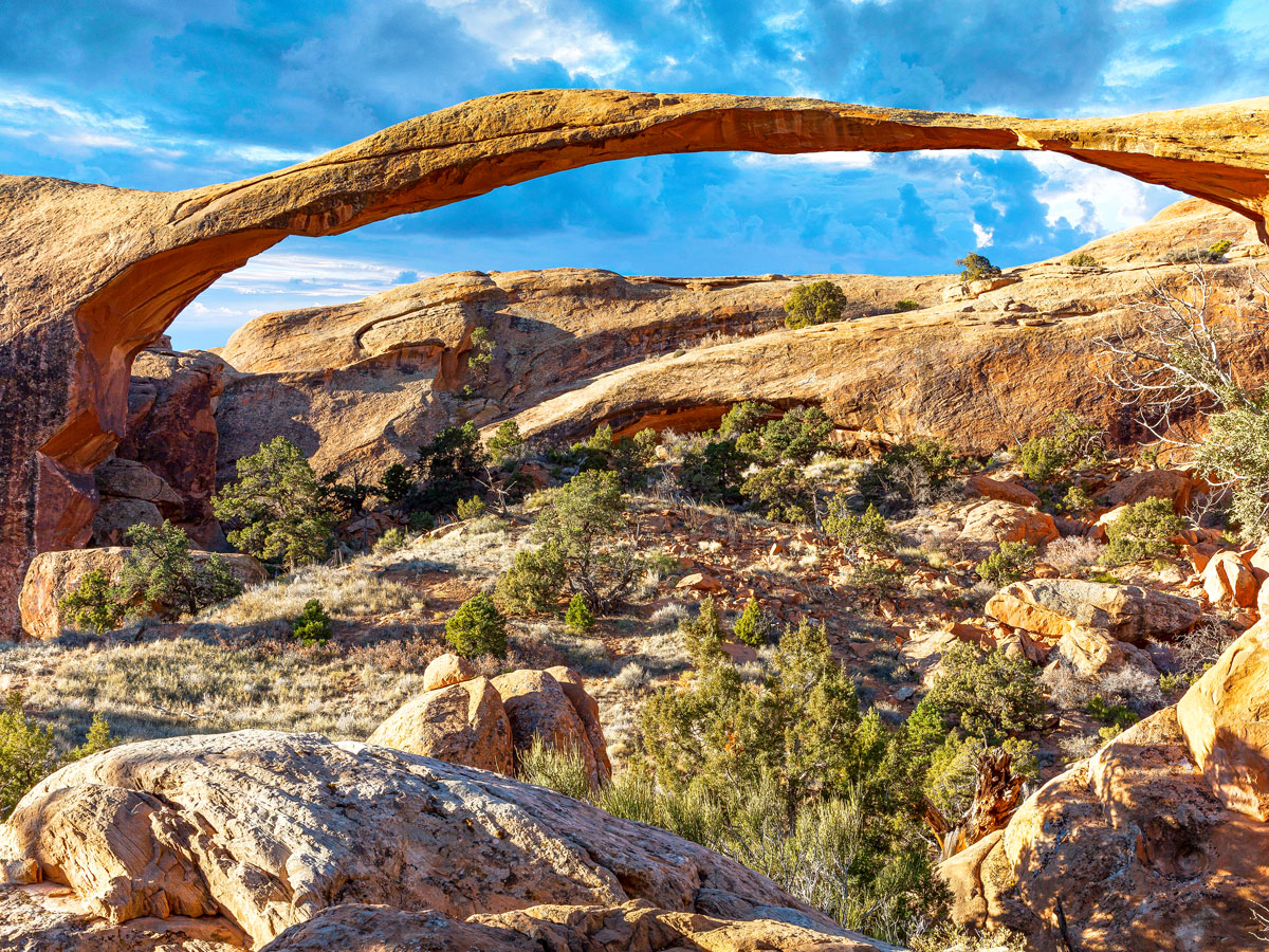 Landscape Arch in desert landscape of Utah