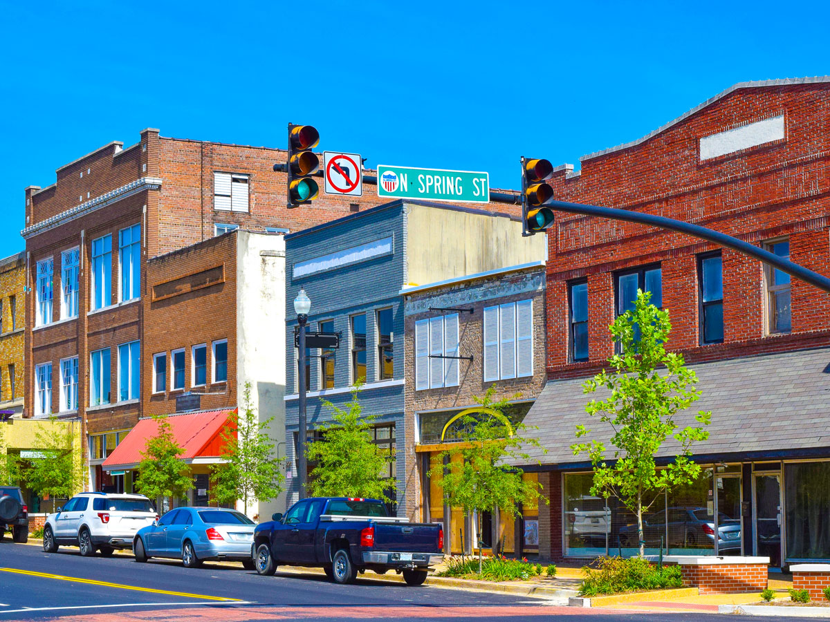 Shops in small Mississippi town