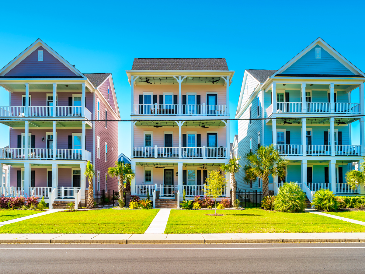 Multistory homes in Myrtle Beach, South Carolina