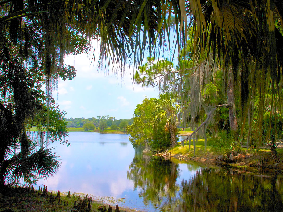 View of Lake Hatchineha in Haines City, Florida