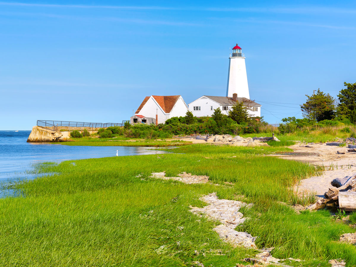 Lighthouse on the coast of Old Saybrook, Connecticut 