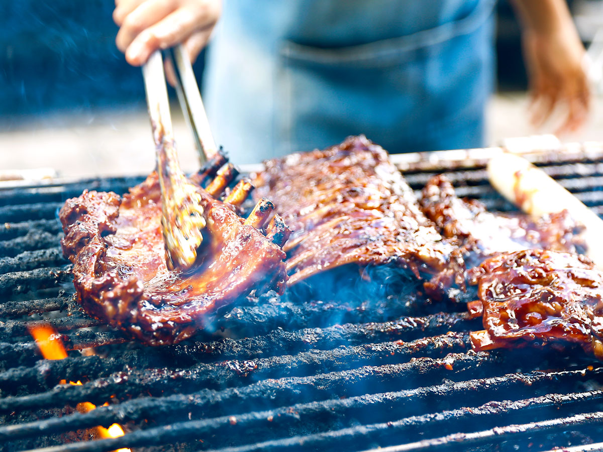 Ribs on barbecue grill