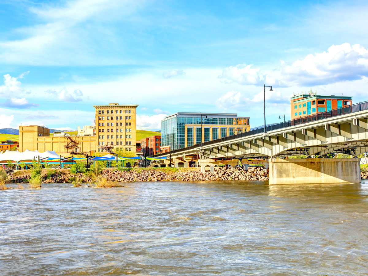 Bridge over Clark Fork River in Missoula, Montana