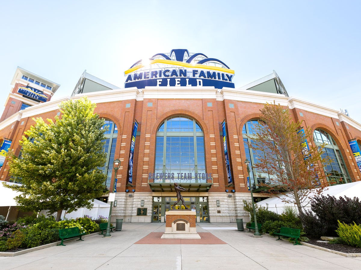 Entrance to American Family Field in Milwaukee, Wisconsin