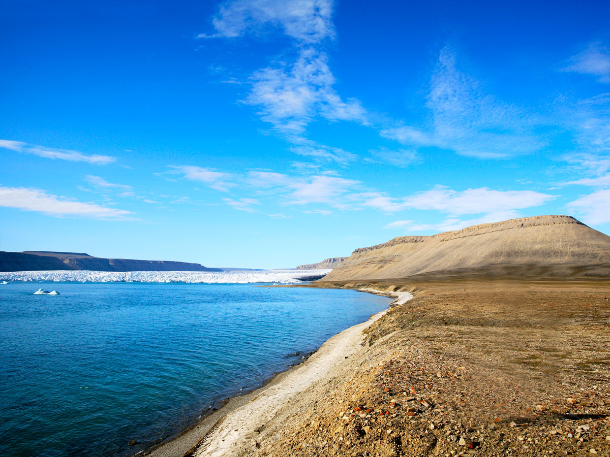 Landscape of Devon Island, Canada, seen from above